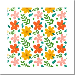 Colorful Floral pattern Posters and Art